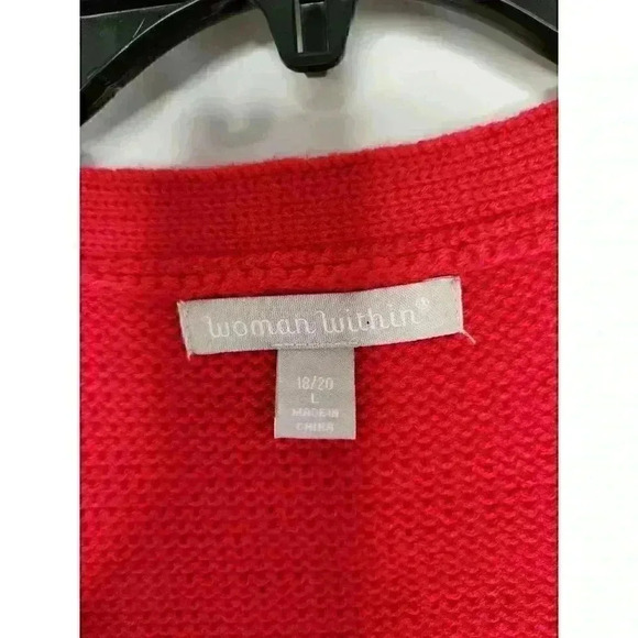 Woman Within Size Large (18-20) Ugly Christmas Sweater Cardigan Dog Presents - Picture 3 of 6